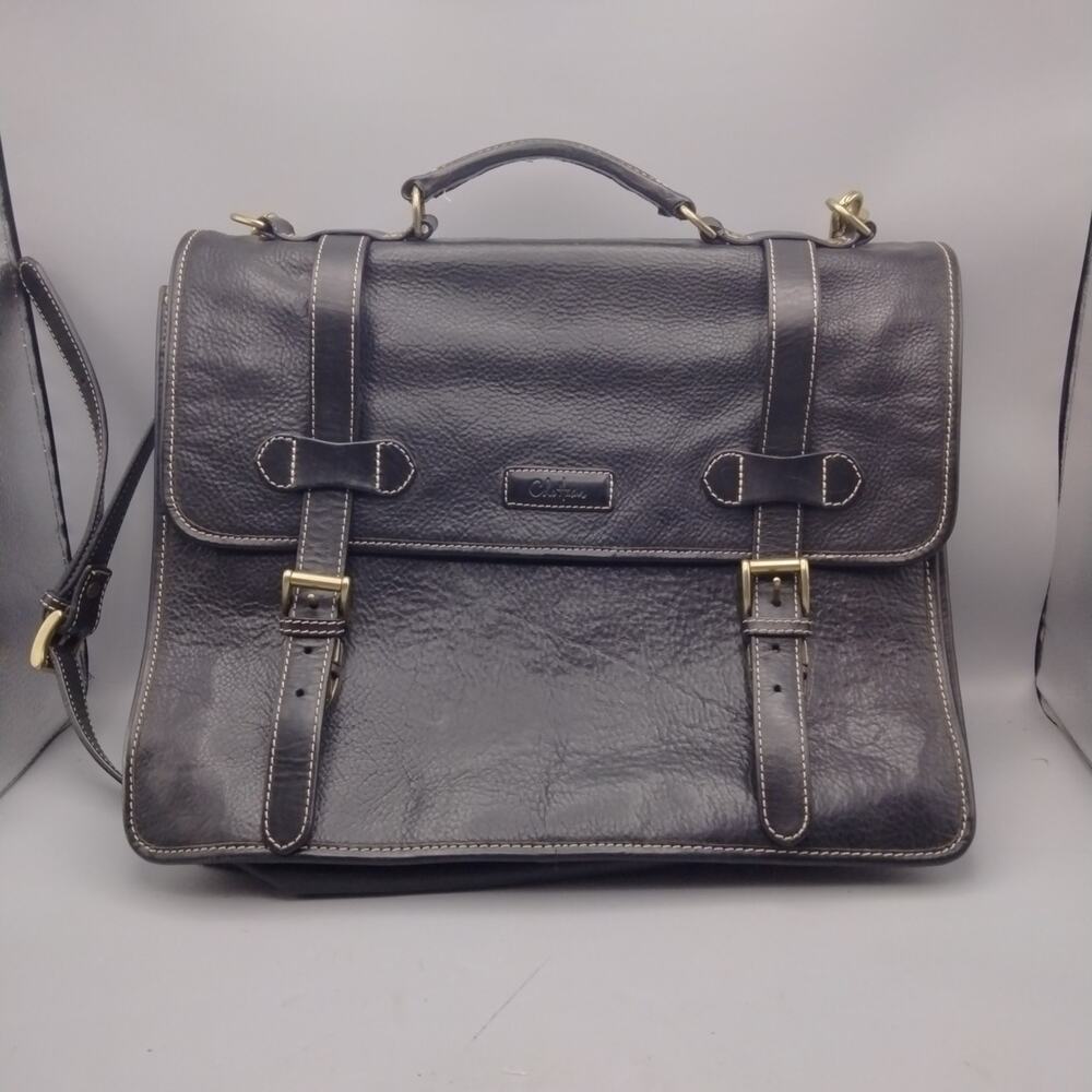 COLE HAAN Heavy Leather Briefcase / Messenger Bag